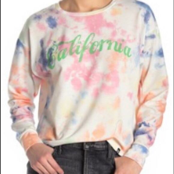 - NWT CALIFORNIA TIE DYE LOGO SWEATSHIRT YOGA LOUNGEWEAR S - Picture 2 of 8